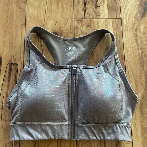 Fila Other - Fila rainbow stripe Sports Bra front zip size XS holographic